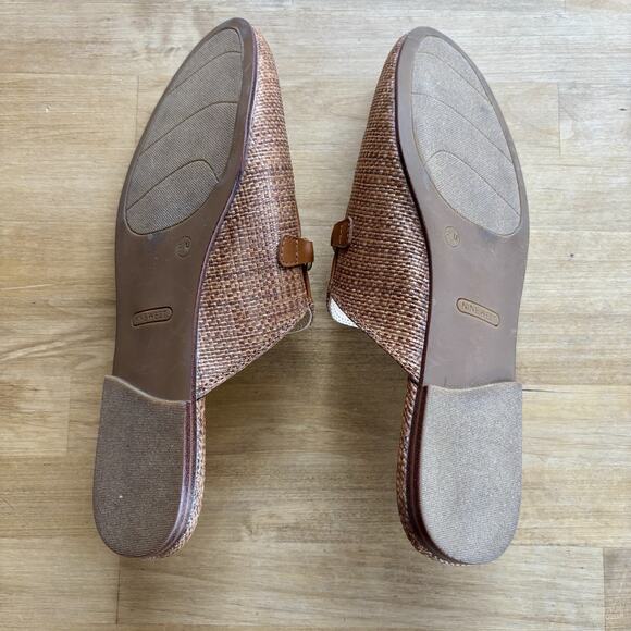 Nine West Beeta Round Toe Casual Loafer Horsebit Buckle Raffia Mules 8.5M - Picture 6 of 6